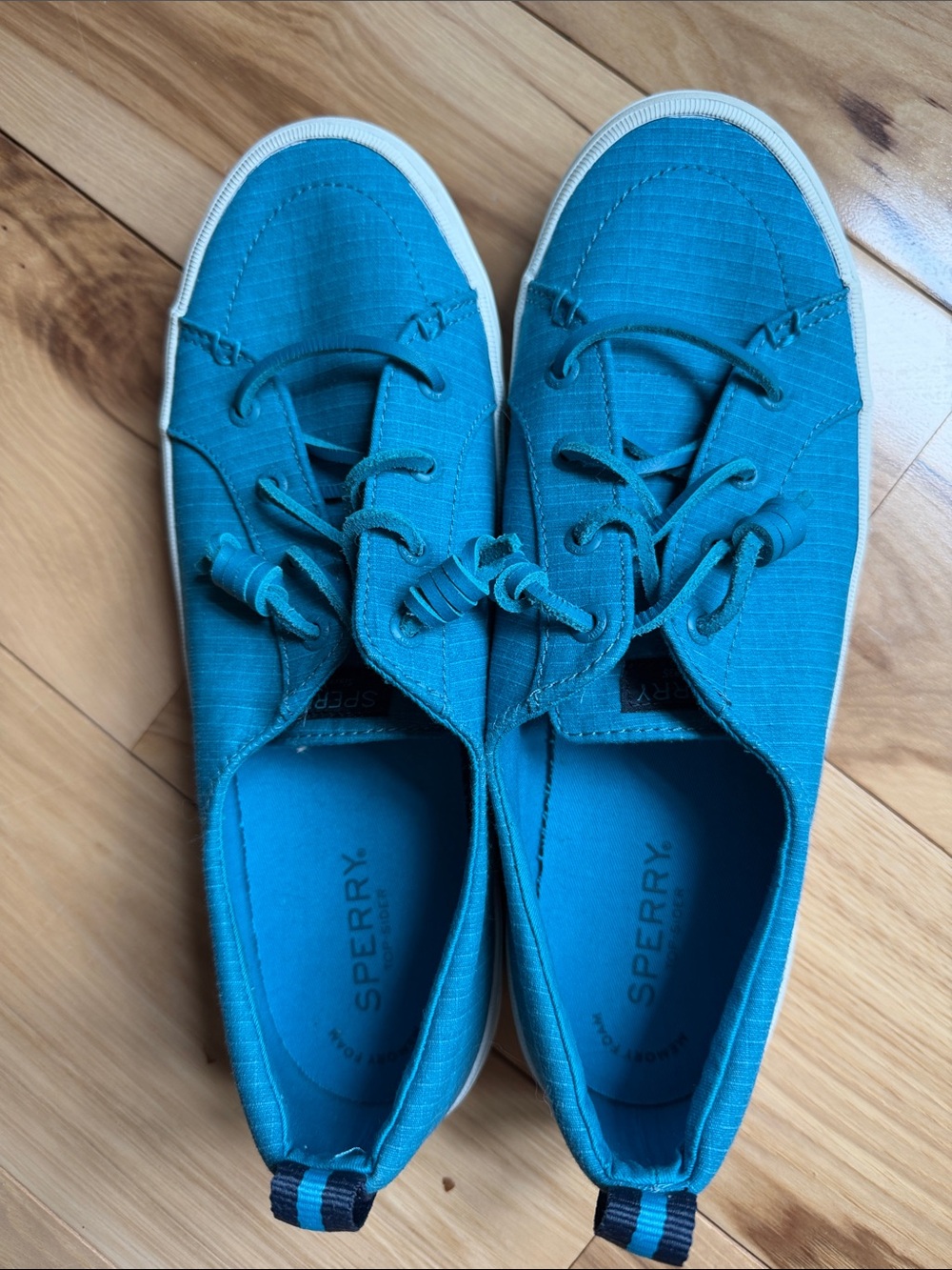 Sperry Bright Teal Canvas Lace-Up Sneakers